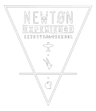 logo triangle blanc fond blanc newton experience